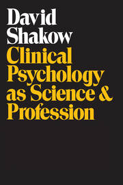 Clinical Psychology as Science and Profession book cover