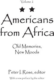 Americans from Africa: Old Memories, New Moods book cover