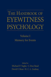 The Handbook of Eyewitness Psychology: Volume I: Memory for Events book cover