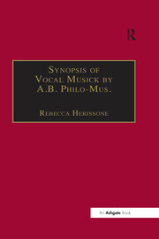 Synopsis of Vocal Musick by A.B. Philo-Mus. book cover
