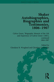 Shaker Autobiographies, Biographies and Testimonies, 1806-1907 Vol 3 book cover