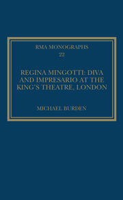 Regina Mingotti: Diva and Impresario at the King's Theatre, London book cover