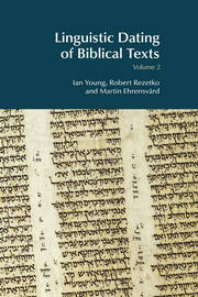 Linguistic Dating of Biblical Texts: Volume 2 book cover