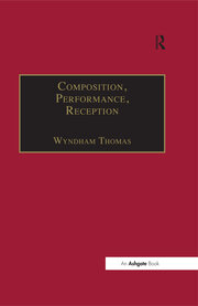 Composition, Performance, Reception: Studies in the Creative Process in Music book cover