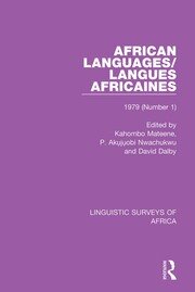 African Languages/Langues Africaines: Volume 5 (1) 1979 book cover
