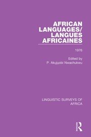 African Languages/Langues Africaines: Volume 2 1976 book cover