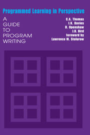 Programmed Learning in Perspective: A Guide to Program Writing book cover