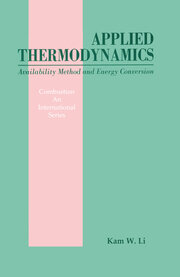 Applied Thermodynamics: Availability Method And Energy Conversion book cover