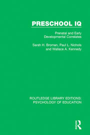 Preschool IQ: Prenatal and Early Developmental Correlates book cover