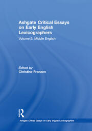 Ashgate Critical Essays on Early English Lexicographers: Volume 2: Middle English book cover