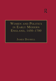 Women and Politics in Early Modern England, 1450–1700 book cover