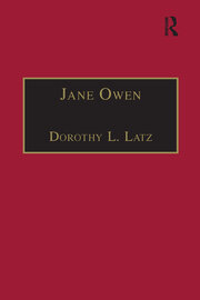 Jane Owen: Printed Writings 1500–1640: Series I, Part Two, Volume 9 book cover