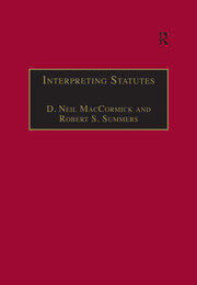 Interpreting Statutes: A Comparative Study book cover