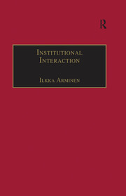 Institutional Interaction: Studies of Talk at Work book cover