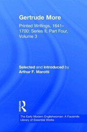 Gertrude More: Printed Writings, 1641–1700: Series II, Part Four, Volume 3 book cover