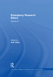 Emergency Research Ethics: Volume IV book cover