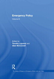 Emergency Policy: Volume III book cover