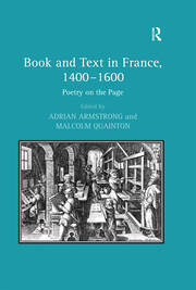 Book and Text in France, 1400–1600: Poetry on the Page book cover