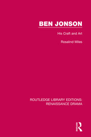 Ben Jonson: His Craft and Art book cover