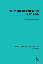 Topics in French Syntax book cover