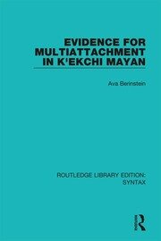 Evidence for Multiattachment in K'ekchi Mayan book cover