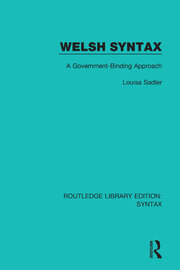 Welsh Syntax: A Government-Binding Approach book cover
