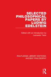 Selected Philosophical Papers by Ludwig Edelstein book cover