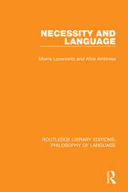 Necessity and Language book cover