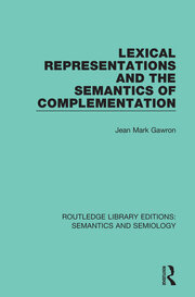 Lexical Representations and the Semantics of Complementation book cover