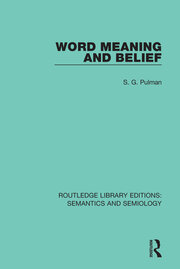 Word Meaning and Belief book cover