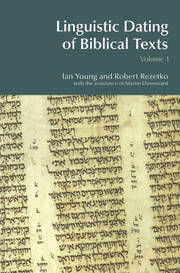 Linguistic Dating of Biblical Texts: Vol 1 book cover