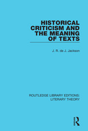 Historical Criticism and the Meaning of Texts book cover