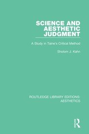Science and Aesthetic Judgement: A Study in Taine's Critical Method book cover