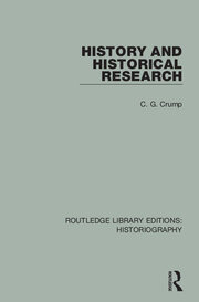 History and Historical Research book cover