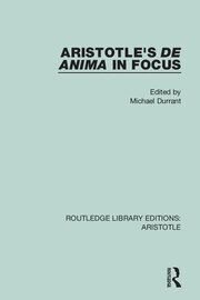 Aristotle's De Anima in Focus book cover