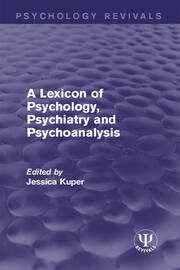 A Lexicon of Psychology, Psychiatry and Psychoanalysis book cover