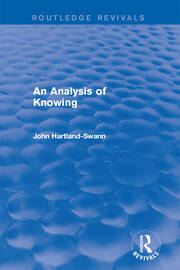 An Analysis of Knowing book cover