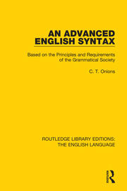 Routledge Library Editions: The English Language book cover