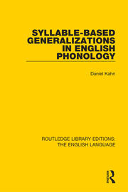 Syllable-Based Generalizations in English Phonology book cover