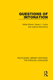Questions of Intonation book cover