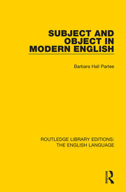 Subject and Object in Modern English book cover