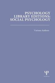 Psychology Library Editions: Social Psychology book cover