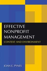 Effective Nonprofit Management: Context and Environment book cover