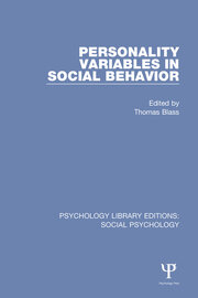 Personality Variables in Social Behavior book cover