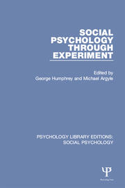 Social Psychology Through Experiment book cover