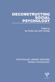 Deconstructing Social Psychology book cover
