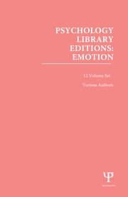 Psychology Library Editions: Emotion: 12 Volume Set book cover