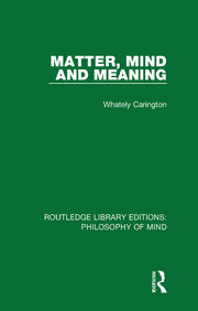 Matter, Mind and Meaning book cover