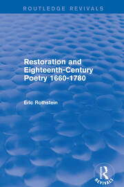 Restoration and Eighteenth-Century Poetry 1660-1780 (Routledge Revivals) book cover
