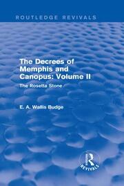 The Decrees of Memphis and Canopus: Vol. II (Routledge Revivals): The Rosetta Stone book cover